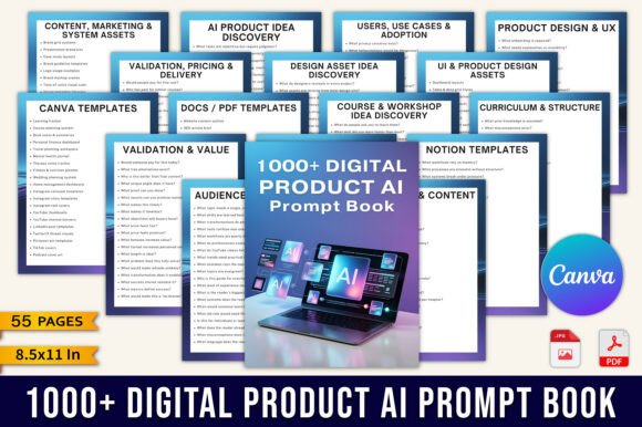 1000 Digital Product AI Prompt Book