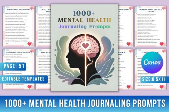 1000 Mental Health Journaling Prompts: A Guided Path to Self-Awareness and Growth