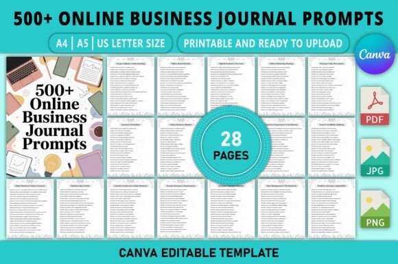 500 Online Business Journal Prompts for Clarity and Growth