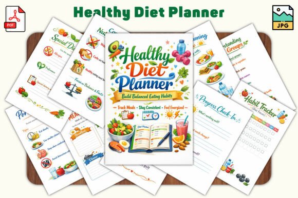Build Healthier Eating Habits with a 30-Page Healthy Diet Planner