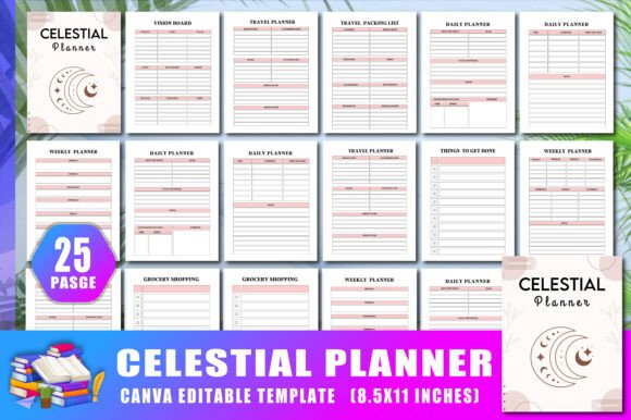 Celestial Planner: A Versatile Canva Interior for Creators and Small Business Owners
