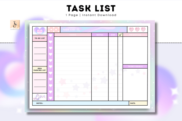 Cozy Pastel Planner: Your Undated Task List for Daily Focus