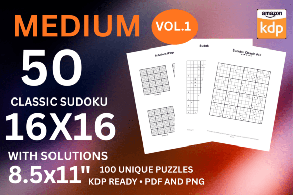 Medium 16x16 Sudoku Vol 1 KDP Interior
