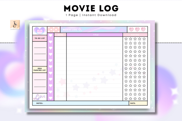 Movie Log – Cozy Pastel Planner: A Practical Tool for Film Tracking