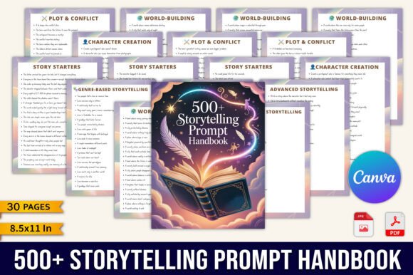 The 500 Storytelling Prompt Handbook: A Creative Writing Planner That Unlocks Your Imagination