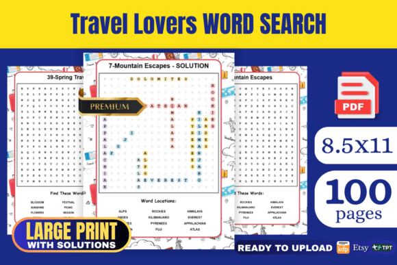 Travel Lovers Word Search Book KDP